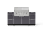 NewAge Outdoor Kitchens Outdoor Grill Island Aluminum 6-Piece Cabinet Set with 3 Drawers, Grill Cabinet, Performance Grill and Countertops - (Natural Gas) 