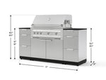 NewAge Outdoor Kitchens Outdoor Grill Island Stainless-Steel 6-Piece Cabinet Set with 3 Drawers, Grill Cabinet, Platinum Grill and Dekton in Sirius Countertops - (Natural Gas) 