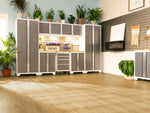 NewAge Garage Flooring Vinyl Plank Flooring - 168 sqft with Transition Strip - Natural Oak 