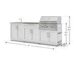 NewAge Outdoor Kitchens Stainless-Steel 5-Piece Cabinet Set with Bar, Sink, Grill Cabinet, Performance Grill, and Countertop-73432-Garage Giant 