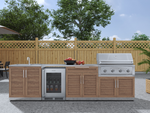 NewAge Outdoor Kitchens Stainless Steel 6-Piece Cabinet Set with Sink, Bar, Grill Cabinet, Performance Grill, Countertop and Fridge-66386-Garage Giant 