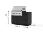 NewAge Outdoor Kitchens Outdoor Grill Island Stainless-Steel 3-Piece Cabinet Set with 3-Drawer, Grill Cabinet and Platinum Grill - (Natural Gas) 