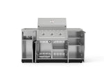 NewAge Outdoor Kitchens Outdoor Grill Island Stainless-Steel 5-Piece Cabinet Set with Sink, 1 Door, Grill Cabinet, Performance Grill and Stainless Steel Countertop-74650-Garage Giant 