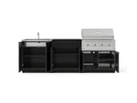 NewAge Outdoor Kitchens Aluminum 5-Piece Cabinet Set with Bar, Grill, Sink Cabinet, Performance Grill, and Countertop-73373-Garage Giant 
