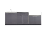NewAge Outdoor Kitchens Aluminum 3-Piece Cabinet Set with Bar, Grill and Sink Cabinet-67214-Garage Giant 