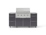 NewAge Outdoor Kitchens Outdoor Grill Island Aluminum 6-Piece Cabinet Set with Casters 3 Drawers, Grill Cabinet, Performance Grill, Countertops 