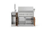 NewAge Outdoor Kitchens Outdoor Grill Island Stainless-Steel Louvered Doors 3-Piece Cabinet Set with Sink, Grill Cabinet and Platinum Grill-75293-Garage Giant 