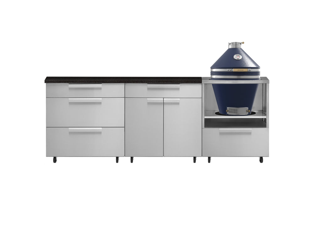 NewAge Outdoor Kitchens Stainless Steel 5-Piece Cabinet Set With Casters and 3 Drawer, Bar, Kamado, Kamado Cabinet, Countertop-72688-Garage Giant