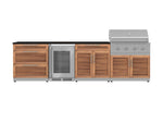 NewAge Outdoor Kitchens Stainless Steel 7-Piece Cabinet Set with 3-Drawer, Bar, Grill Cabinet, Performance Grill, Countertop, and Fridge-71890-Garage Giant 