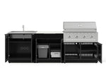 NewAge Outdoor Kitchens Aluminum 5-Piece Cabinet Set with Bar, Grill, Sink Cabinet, Performance Grill, and Countertop - (Natural Gas) 