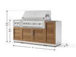 NewAge Outdoor Kitchens Outdoor Grill Island Stainless-Steel Louvered Doors 5-Piece Cabinet Set with 1-Door, Grill Cabinet, Dual Side Burner and Platinum Grill - (Natural Gas) 