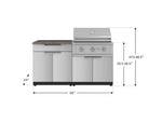 NewAge Outdoor Kitchens Stainless-Steel 4-Piece Cabinet Set with Bar, Grill Cabinet, Performance Grill, and Countertop-71733-Garage Giant 