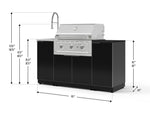 NewAge Outdoor Kitchens Outdoor Grill Island Aluminum 5-Piece Cabinet Set with Sink, 1 Door, Grill Cabinet, Performance Grill and Stainless Steel Countertop - (Natural Gas) 