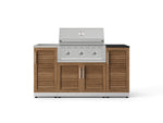NewAge Outdoor Kitchens Outdoor Grill Island Stainless-Steel Louvered Doors 5-Piece Cabinet Set with Sink, 1 Door, Grill Cabinet, Performance Grill and Stainless Steel Countertop - (Natural Gas) 