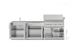 NewAge Outdoor Kitchens Stainless-Steel 5-Piece Cabinet Set with Bar, Sink, Grill Cabinet, Platinum Grill, and Countertop-73443-Garage Giant 