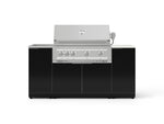 NewAge Outdoor Kitchens Outdoor Grill Island Aluminum 5-Piece Cabinet Set with Sink, 1 Door, Grill Cabinet, Platinum Grill and Stainless Steel Countertop - (Natural Gas) 