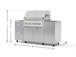 NewAge Outdoor Kitchens Outdoor Grill Island Stainless-Steel 5-Piece Cabinet Set with Casters 1 Door, 3 Drawer, Grill Cabinet and Platinum Grill - (Liquid Propane) 