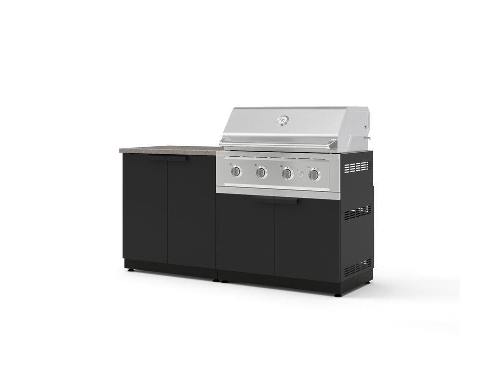 NewAge Outdoor Kitchens Stainless-Steel 4-Piece Cabinet Set with Base, Grill Cabinet, Performance Grill, and Countertop-73493-Garage Giant