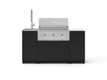 NewAge Outdoor Kitchens Outdoor Grill Island Stainless-Steel 5-Piece Cabinet Set with Sink, 1 Door, Grill Cabinet, Performance Grill and Stainless Steel Countertop - (Liquid Propane) 