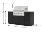NewAge Outdoor Kitchens Outdoor Grill Island Stainless-Steel 5-Piece Cabinet Set with Sink, 3 Drawer, Grill Cabinet, Platinum Grill and Stainless Steel Countertop 
