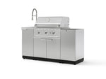 NewAge Outdoor Kitchens Outdoor Grill Island Stainless-Steel 5-Piece Cabinet Set with Sink, 1 Door, Grill Cabinet, Performance Grill and Stainless Steel Countertop - (Natural Gas) | Garage Giant 