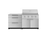 NewAge Outdoor Kitchens Stainless Steel 4-Piece Cabinet Set with 3 Drawer, Grill Cabinet, Performance Grill and Countertop-67351-Garage Giant 