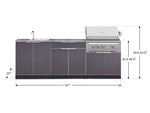 NewAge Outdoor Kitchens Aluminum 5-Piece Cabinet Set with Bar, Sink, Grill Cabinet, Platinum Grill, and Countertop-71081-Garage Giant 