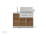 NewAge Outdoor Kitchens Outdoor Grill Island Stainless-Steel Louvered Doors 3-Piece Cabinet Set with Sink, Grill Cabinet and Platinum Grill-73977-Garage Giant 