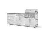 NewAge Outdoor Kitchens Stainless-Steel 5-Piece Cabinet Set with with 3-Drawer, Bar, Grill Cabinet, Platinum Grill and Countertop-73369-Garage Giant 