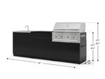 NewAge Outdoor Kitchens Aluminum 5-Piece Cabinet Set with Bar, Grill, Sink Cabinet, Performance Grill, and Countertop-73373-Garage Giant 