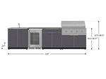 NewAge Outdoor Kitchens Aluminum 6-Piece Cabinet Set with Sink, Bar, Grill Cabinet, Performance Grill, Countertop and Fridge-72059-Garage Giant 