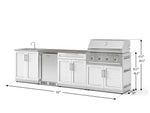 NewAge Outdoor Kitchens Stainless Steel 6-Piece Cabinet Set with Sink, Bar, Grill Cabinet, Performance Grill, Countertop and Stainless Steel Door Fridge-73834-Garage Giant 