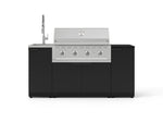 NewAge Outdoor Kitchens Outdoor Grill Island Stainless-Steel 5-Piece Cabinet Set with Sink, 1 Door, Grill Cabinet, Performance Grill and Stainless Steel Countertop - (Liquid Propane) 