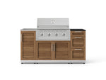 NewAge Outdoor Kitchens Outdoor Grill Island Stainless-Steel Louvered Doors 5-Piece Cabinet Set with Sink, 3 Drawer, Grill Cabinet, Performance Grill and Stainless Steel Countertop - (Liquid Propane) 