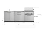 NewAge Outdoor Kitchens Stainless Steel 5-Piece Cabinet Set with Sink, 2-Door with Drawer, Grill Cabinet, Platinum Grill and Countertop-71153-Garage Giant 