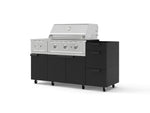 NewAge Outdoor Kitchens Outdoor Grill Island Stainless-Steel 5-Piece Cabinet Set with Casters and 3-Drawer, Grill Cabinet, Side Burner and Performance Grill - (Liquid Propane) | Garage Giant 