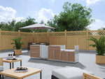 NewAge Outdoor Kitchens Stainless Steel 4-Piece Cabinet Set with 3-Drawer, Bar, Grill Cabinet and Fridge-67889-Garage Giant 