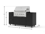 NewAge Outdoor Kitchens Outdoor Grill Island Stainless-Steel 5-Piece Cabinet Set with Casters 1 Door, 3 Drawer, Grill Cabinet and Platinum Grill - (Liquid Propane) 