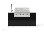 NewAge Outdoor Kitchens Outdoor Grill Island Aluminum 5-Piece Cabinet Set with Sink, 3 Drawer, Grill Cabinet, Performance Grill and Stainless Steel Countertop-70143-Garage Giant 