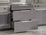 NewAge Outdoor Kitchens Aluminum 7-Piece Cabinet Set with 3-Drawer, Bar, Grill Cabinet, Platinum Grill, Countertops and Fridge-66543-Garage Giant 
