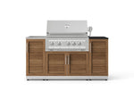 NewAge Outdoor Kitchens Outdoor Grill Island Stainless-Steel 5-Piece Cabinet Set with Sink, 1 Door, Grill Cabinet, Platinum Grill and Stainless Steel Countertop - (Natural Gas) 