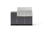 NewAge Outdoor Kitchens Outdoor Grill Island Aluminum 3-Piece Cabinet Set with Sink, Grill Cabinet and Performance Grill-73949-Garage Giant 