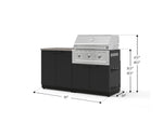 NewAge Outdoor Kitchens Stainless-Steel 4-Piece Cabinet Set with Base, Grill Cabinet, Performance Grill, and Countertop-73495-Garage Giant 