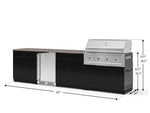 NewAge Outdoor Kitchens Aluminum 7-Piece Cabinet Set with 3-Drawer, Bar, Grill Cabinet, Performance Grill, Countertops and Stainless Steel Door Fridge-73640-Garage Giant 