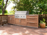 NewAge Outdoor Kitchens Stainless Steel 7-Piece Cabinet Set with 2 Door, Bar, Corner, Grill Cabinet, Performance Grill, and Countertops 