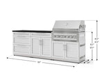 NewAge Outdoor Kitchens Stainless-Steel 5-Piece Cabinet Set with with 3-Drawer, Bar, Grill Cabinet, Platinum Grill and Countertop-73331-Garage Giant 