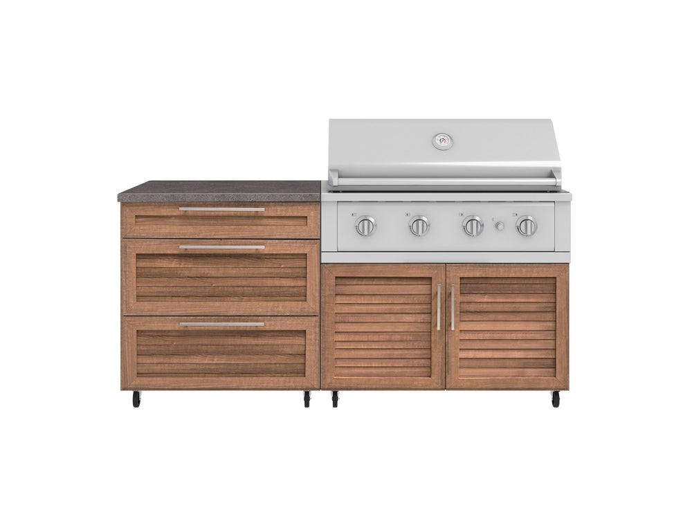NewAge Outdoor Kitchens Stainless Steel 4-Piece Cabinet Set with Casters and 3 Drawer, Grill Cabinet, Performance Grill, Countertop-72188-Garage Giant