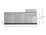 NewAge Outdoor Kitchens Stainless Steel 5-Piece Cabinet Set with with 3-Drawer, Bar, Grill Cabinet, Performance Grill and Countertop-71061-Garage Giant 