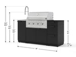 NewAge Outdoor Kitchens Outdoor Grill Island Stainless-Steel 5-Piece Cabinet Set with Sink, 3 Drawer, Grill Cabinet, Performance Grill and Stainless Steel Countertop - (Natural Gas) 