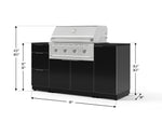 NewAge Outdoor Kitchens Outdoor Grill Island Aluminum 6-Piece Cabinet Set with 1 Door, 3 Drawer, Grill Cabinet, Performance Grill and Countertops - (Natural Gas) 